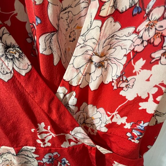 Yumi Kim Soho Mixer Silk Wrap Dress in Sweet Jasmine Red, XS - Picture 7 of 7